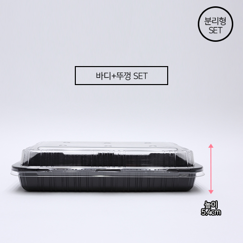 KMD-503검정,사각(딸기500g)-(타공/분리형)